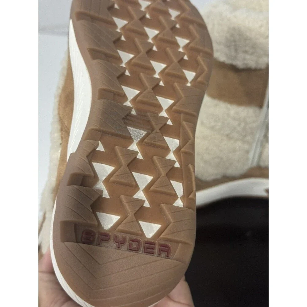 Spyder Luxe Chestnut Brown Shearling Zip Winter Boots Women’s Size 7